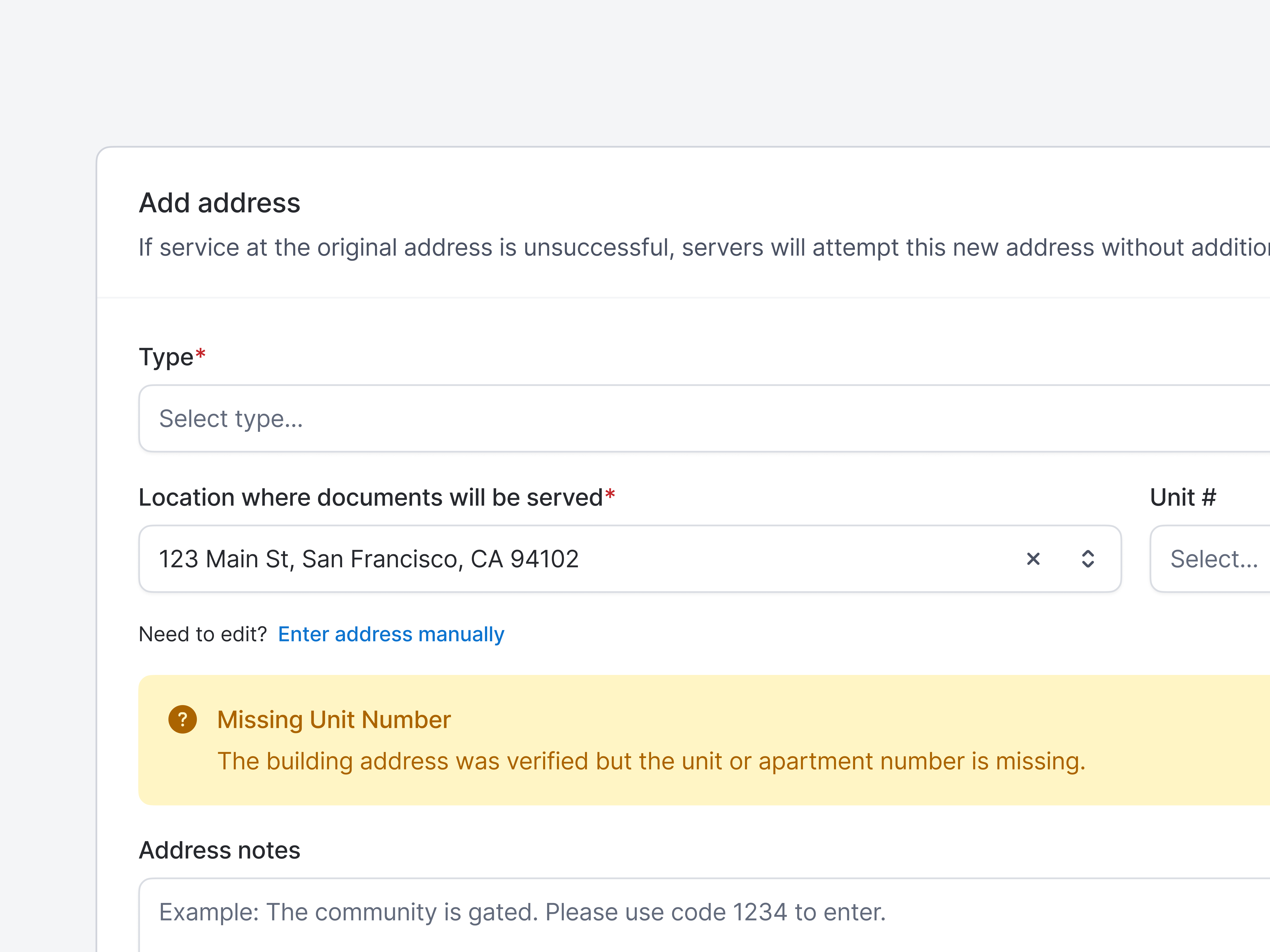 Address intelligence validation