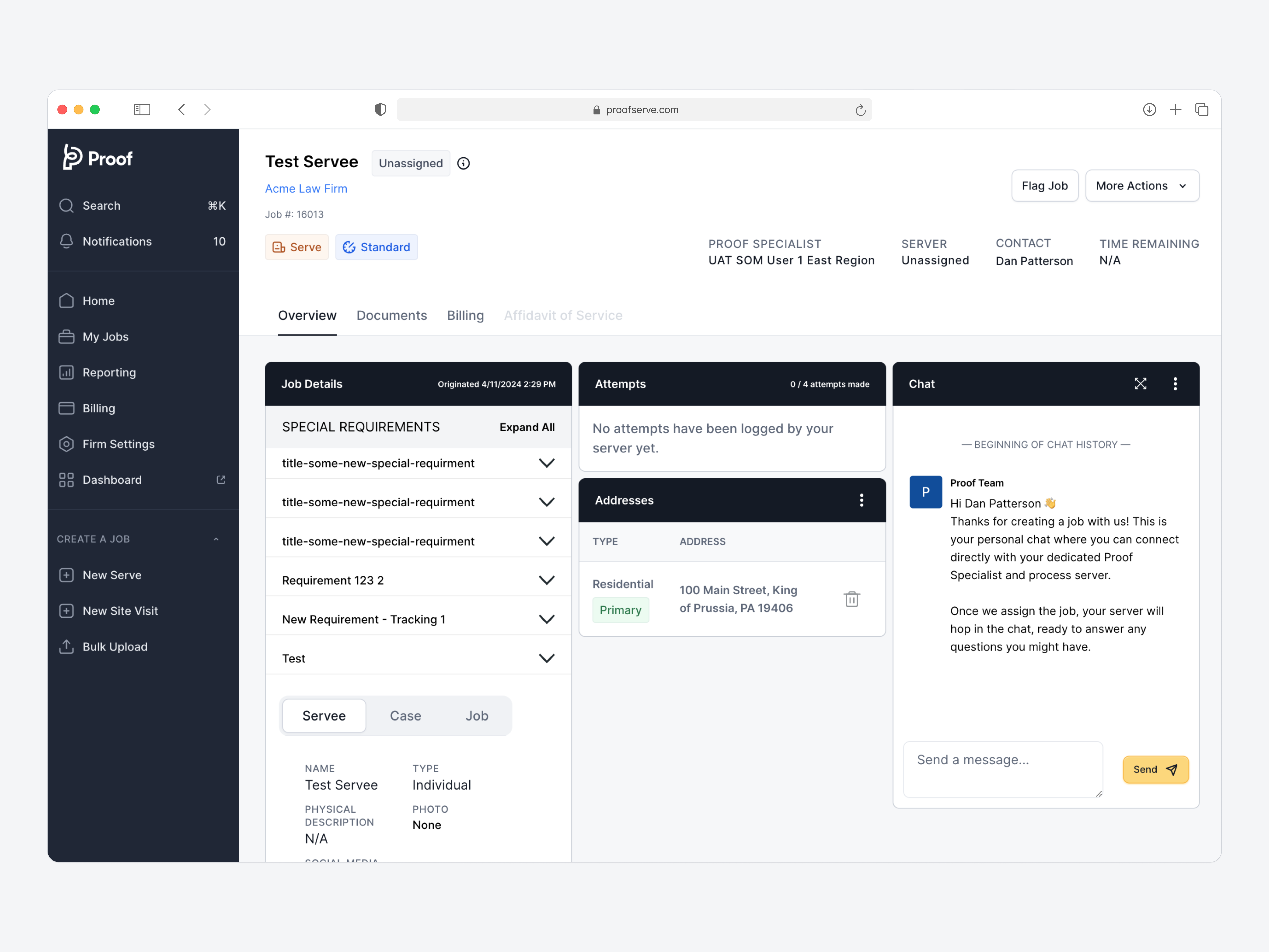 The old job details page before the redesign