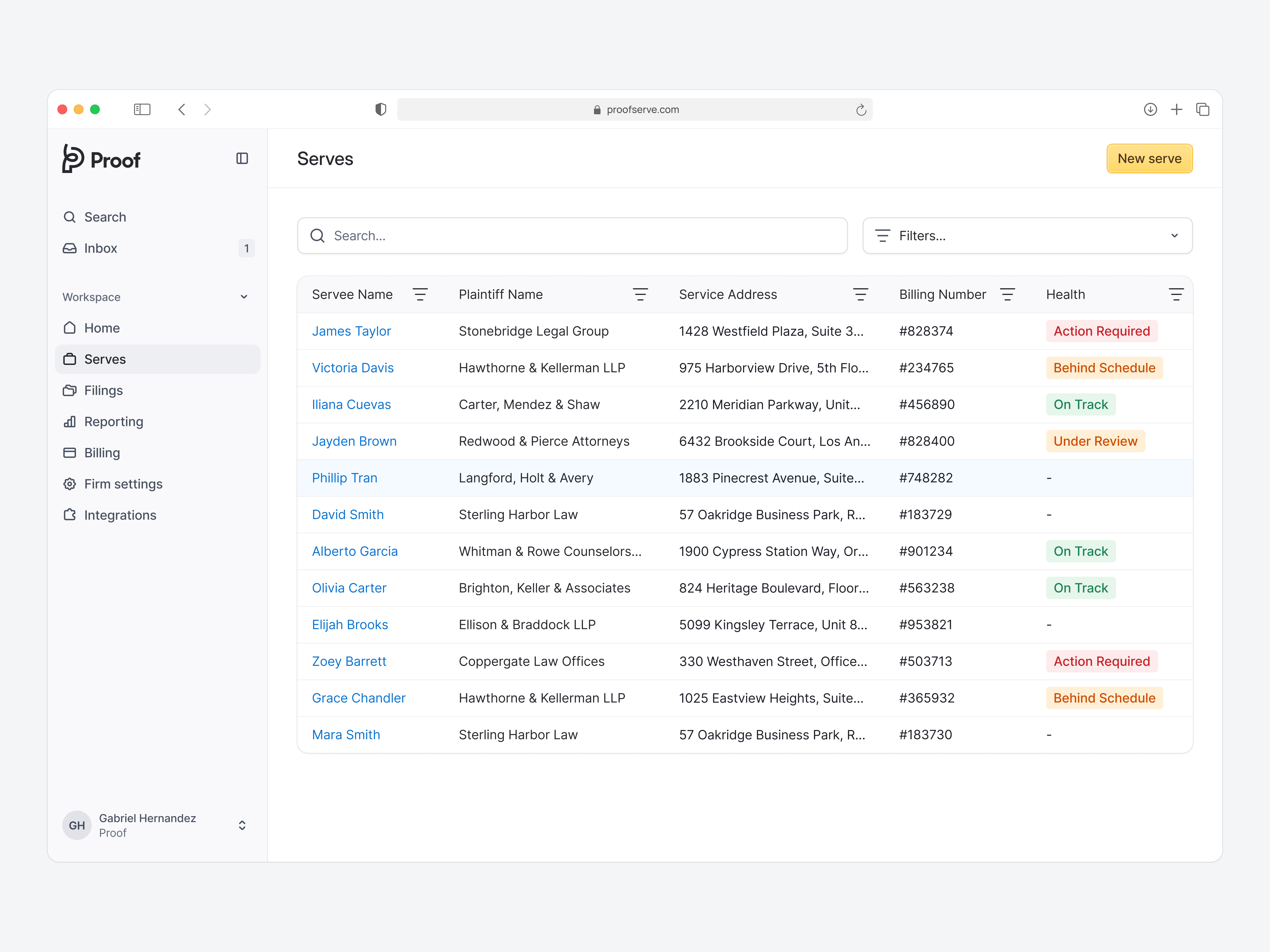 New Serves table built with AG Grid